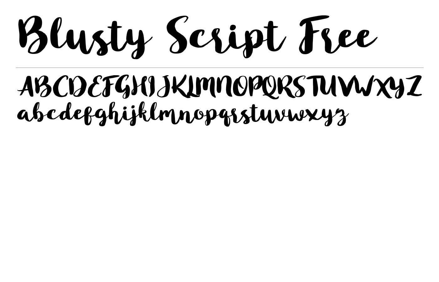 Blusty Script Font preview