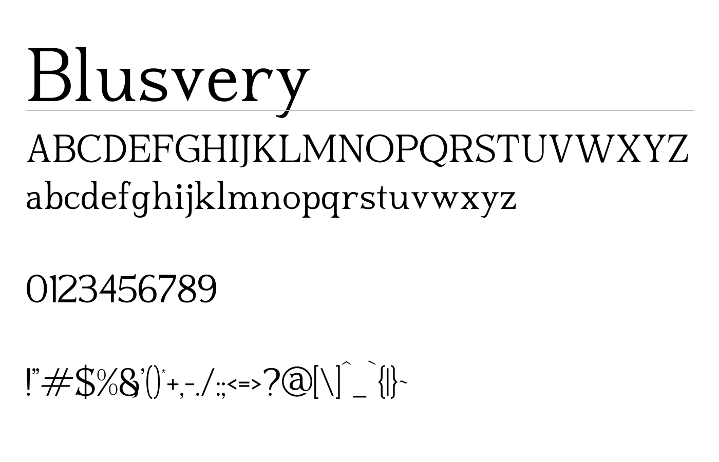 Blusvery Font preview