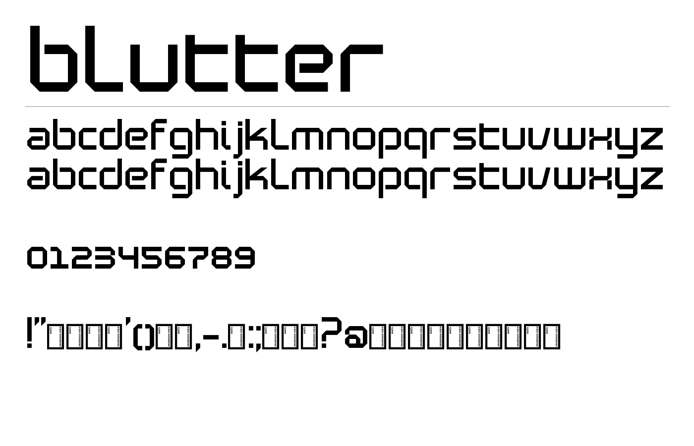 Blutter Font preview