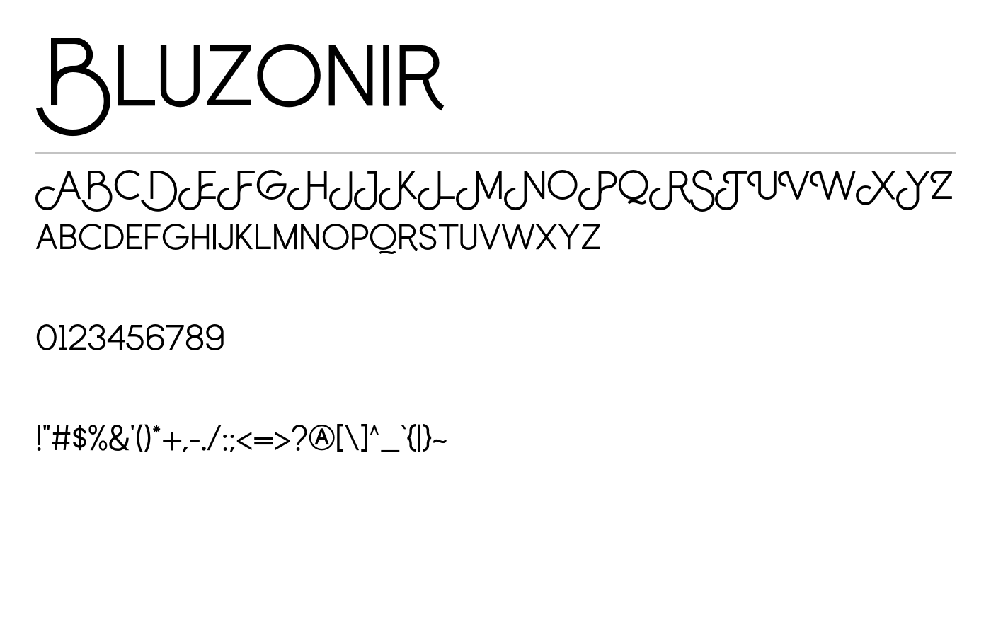 Bluzonir Font preview