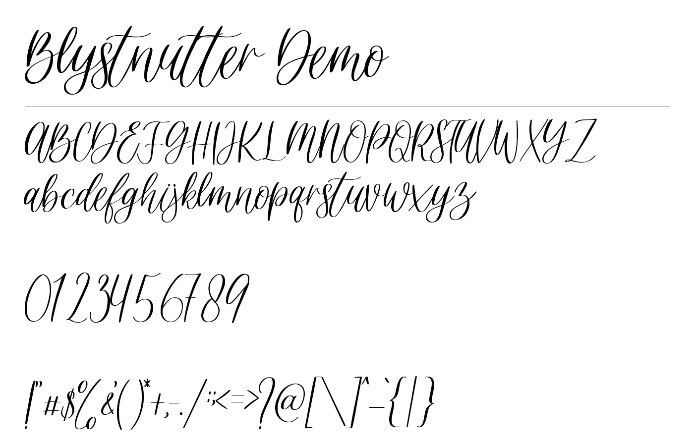 Blystnutter Font preview