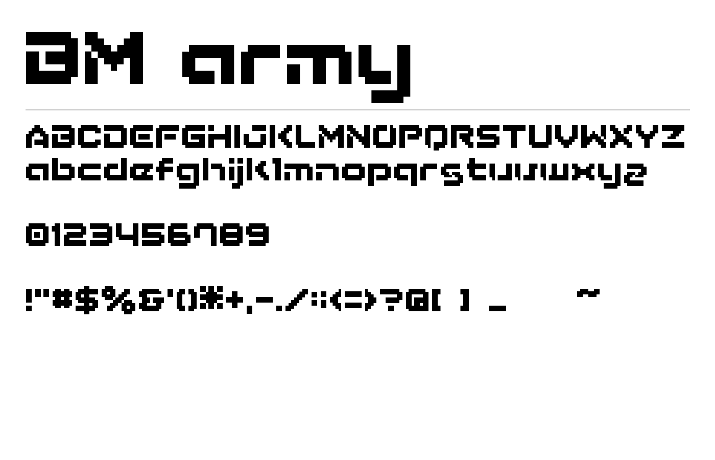 BM army Font preview