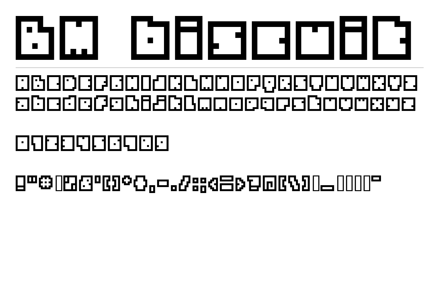 BM biscuit Font preview