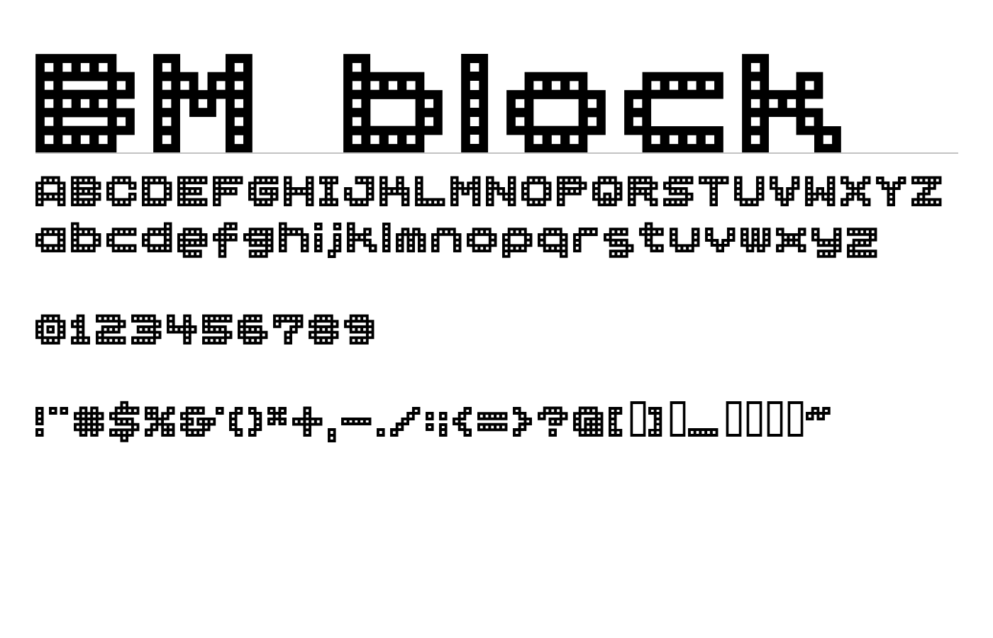 BM block Font preview