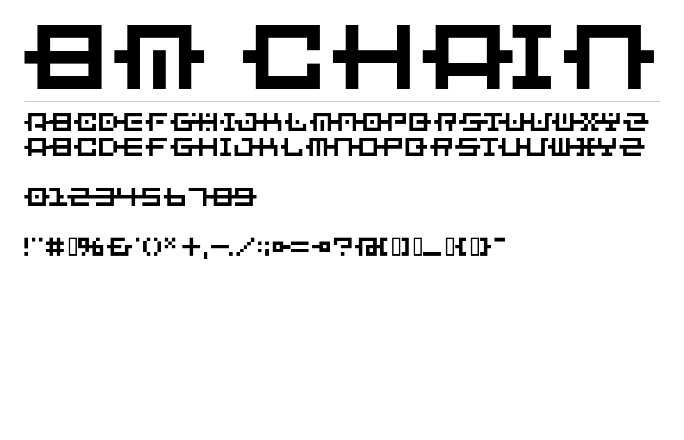BM chain Font preview