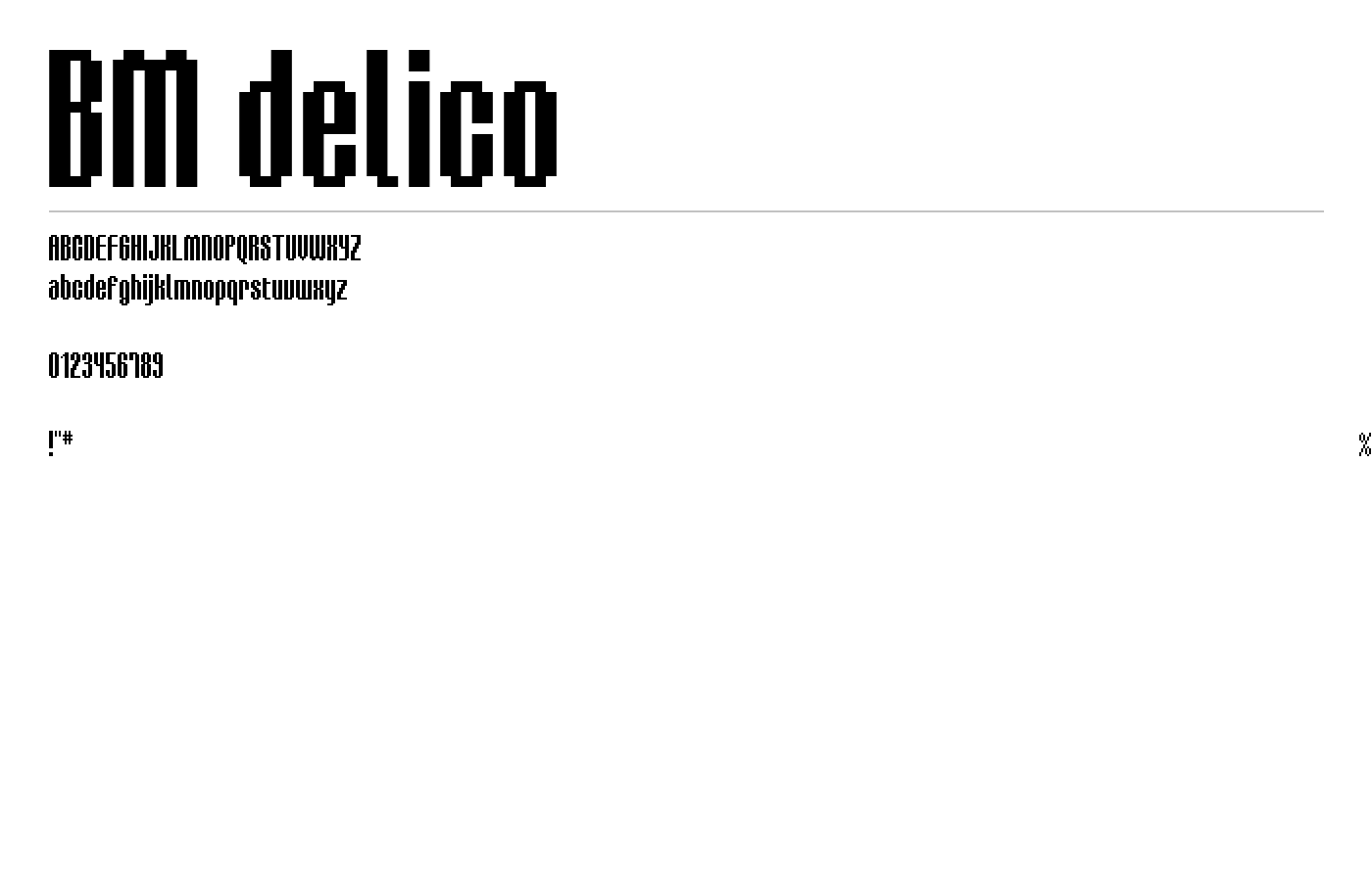 BM delico Font preview