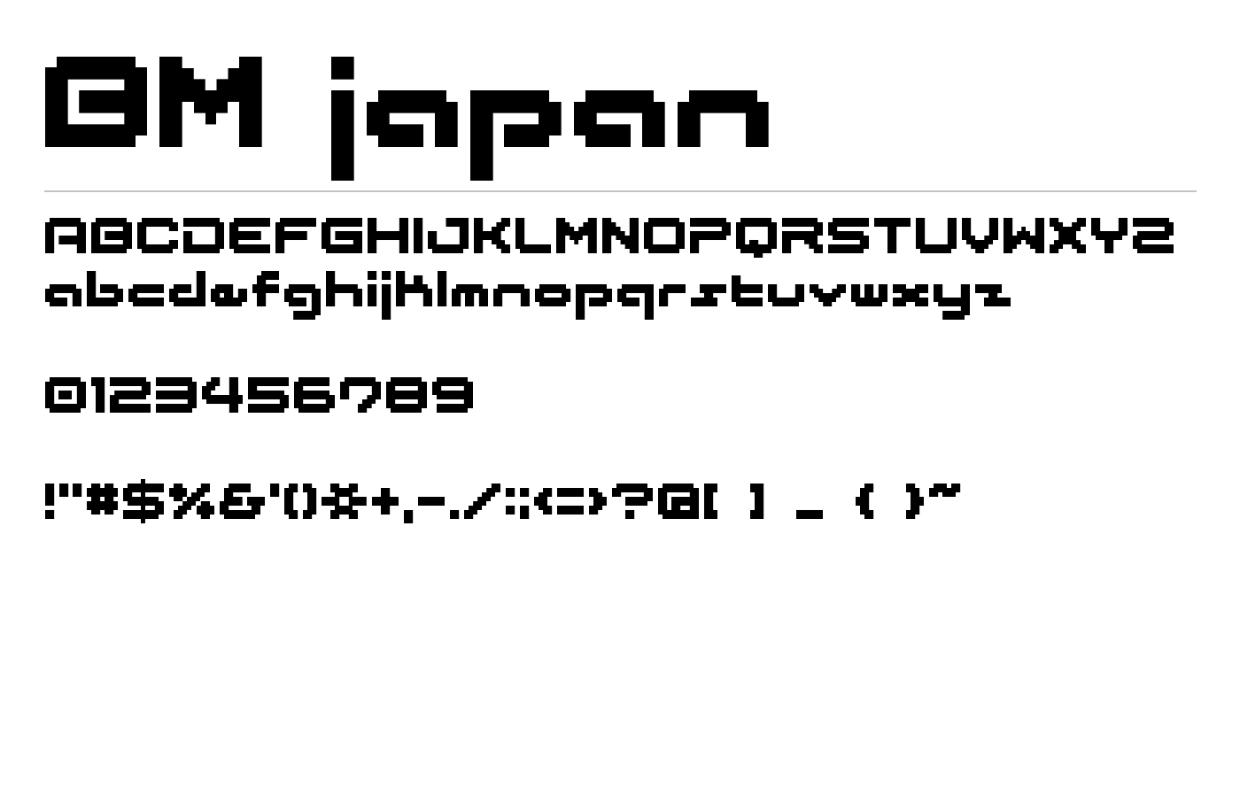 BM japan Font preview