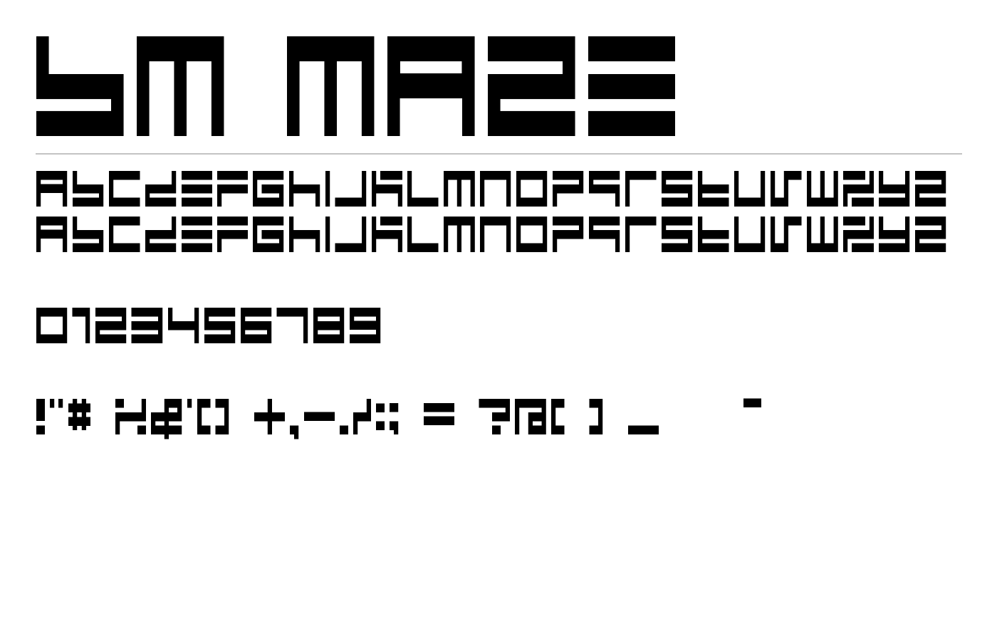 BM maze Font preview