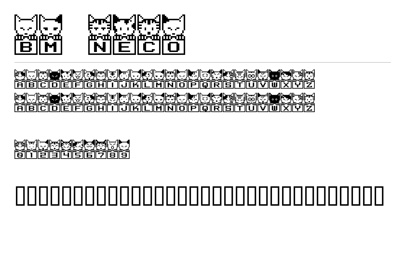 BM neco Font preview