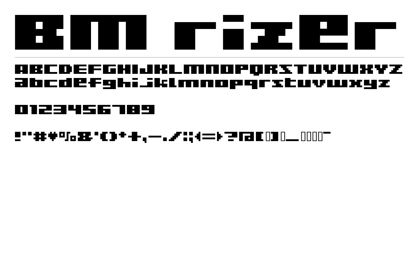 BM rizer Font preview
