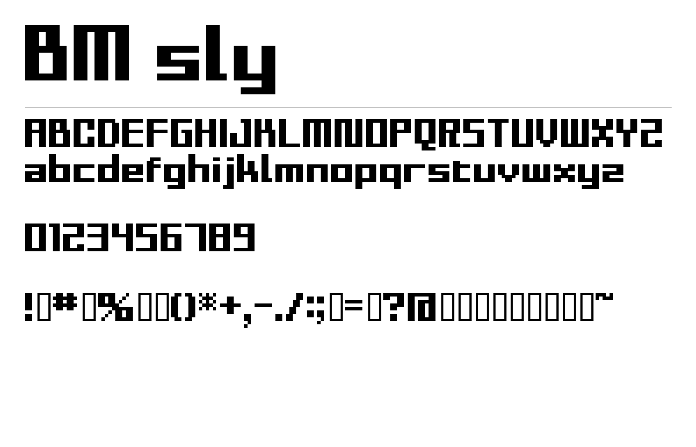 BM sly Font preview