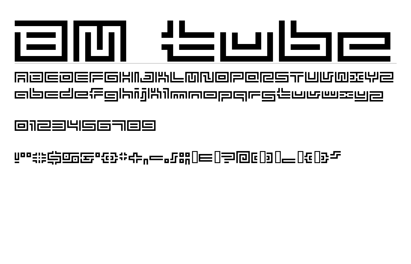 BM tube Font preview