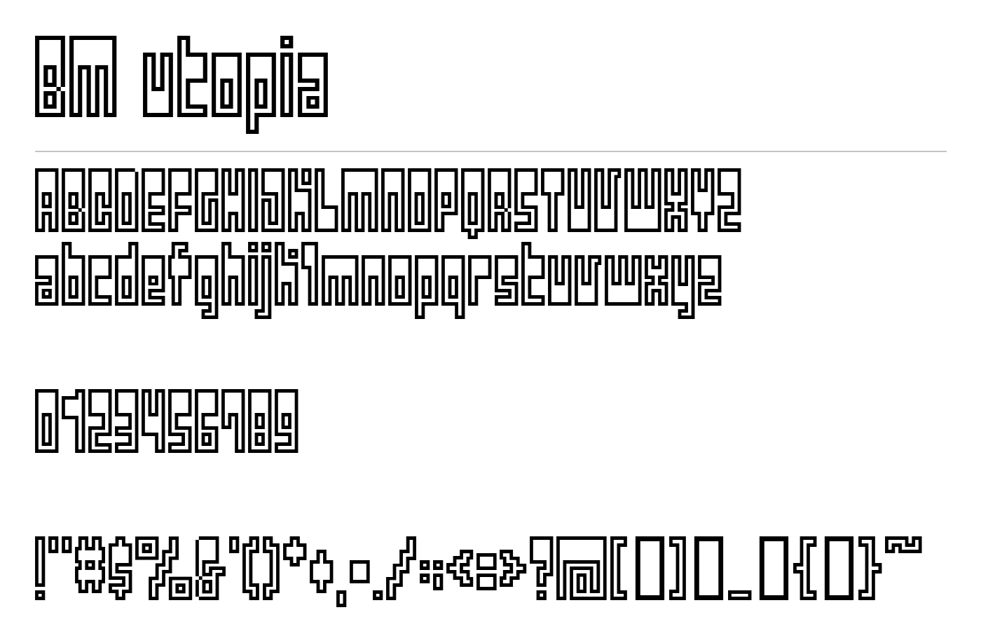BM utopia Font preview