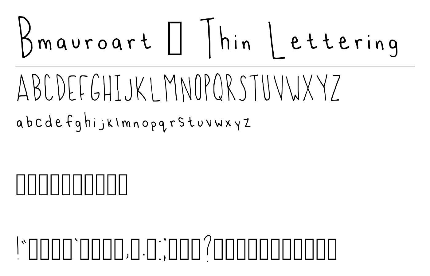 Bmauroart _ Thin Lettering Font preview