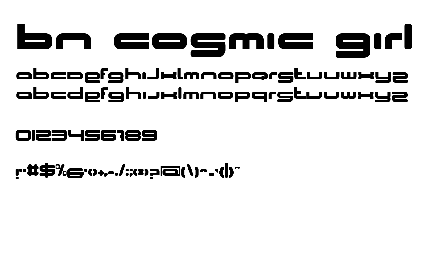 BN Cosmic Girl Font preview