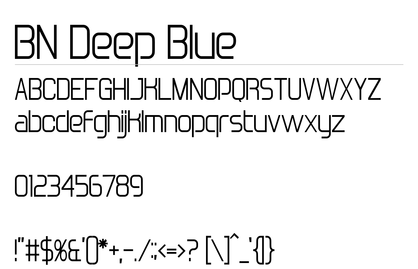 BN Deep Blue Font preview