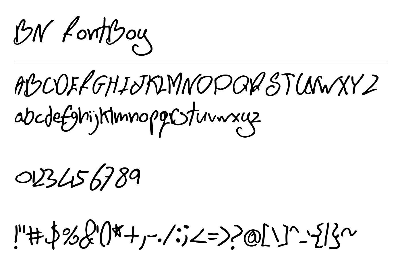 BN FontBoy Font preview