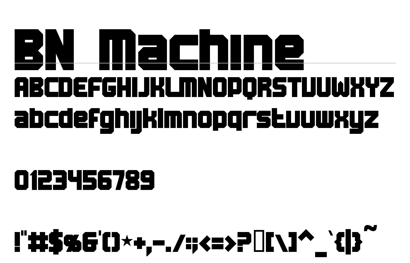BN Machine Font preview