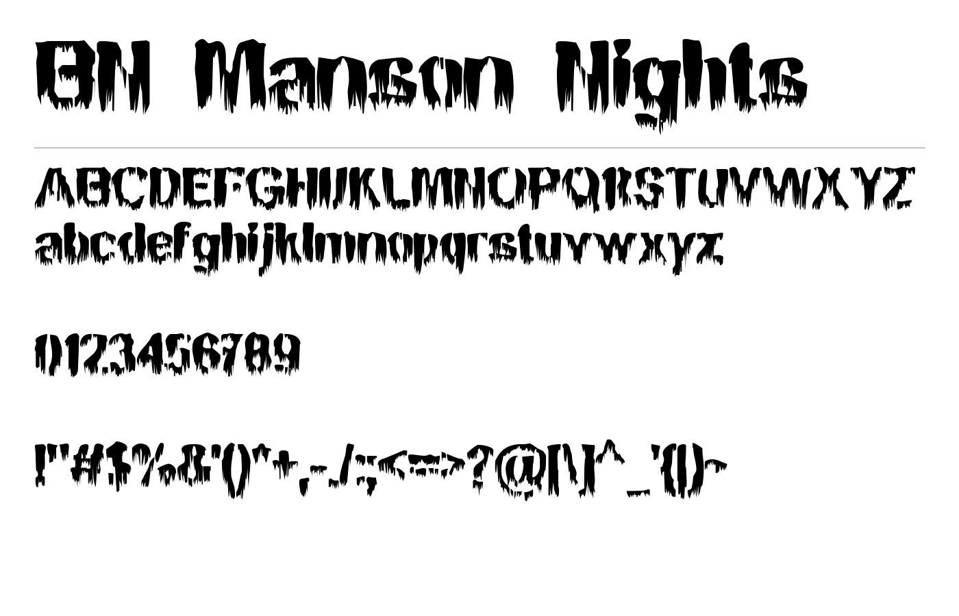 BN Manson Nights Font preview