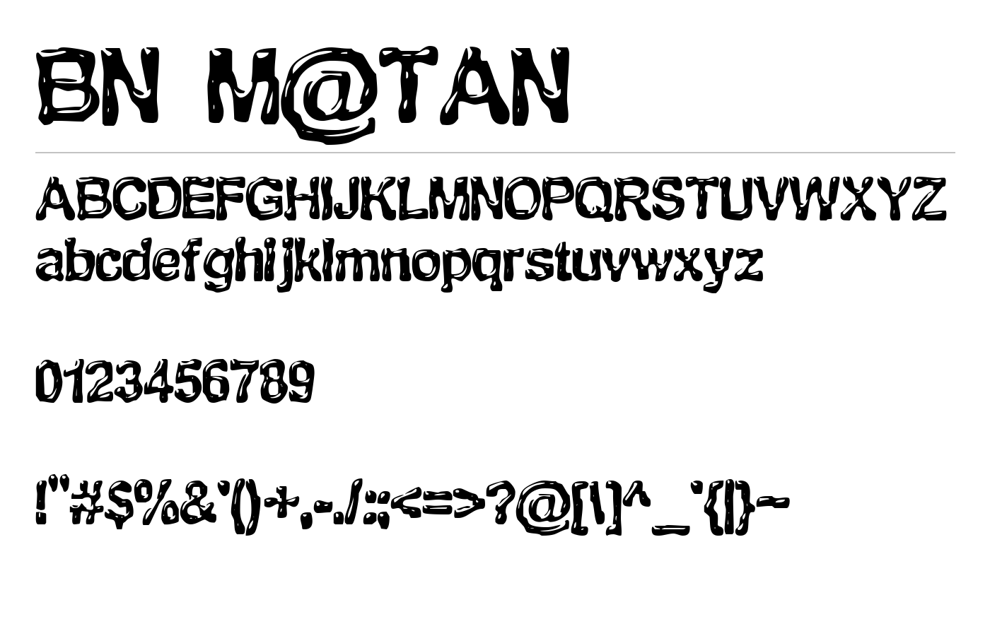 BN M@TAN Font preview