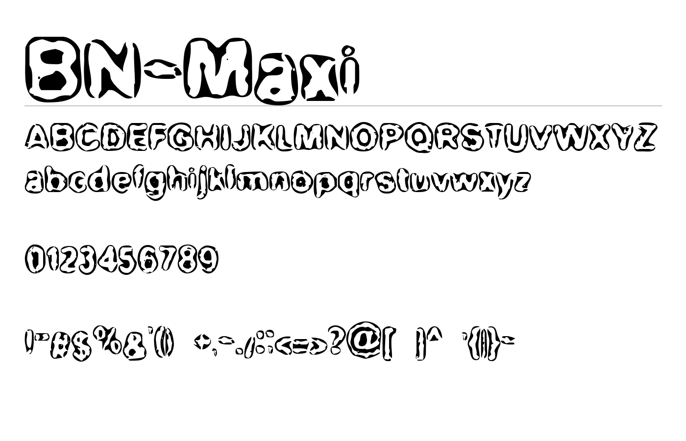 BN-Maxi Font preview