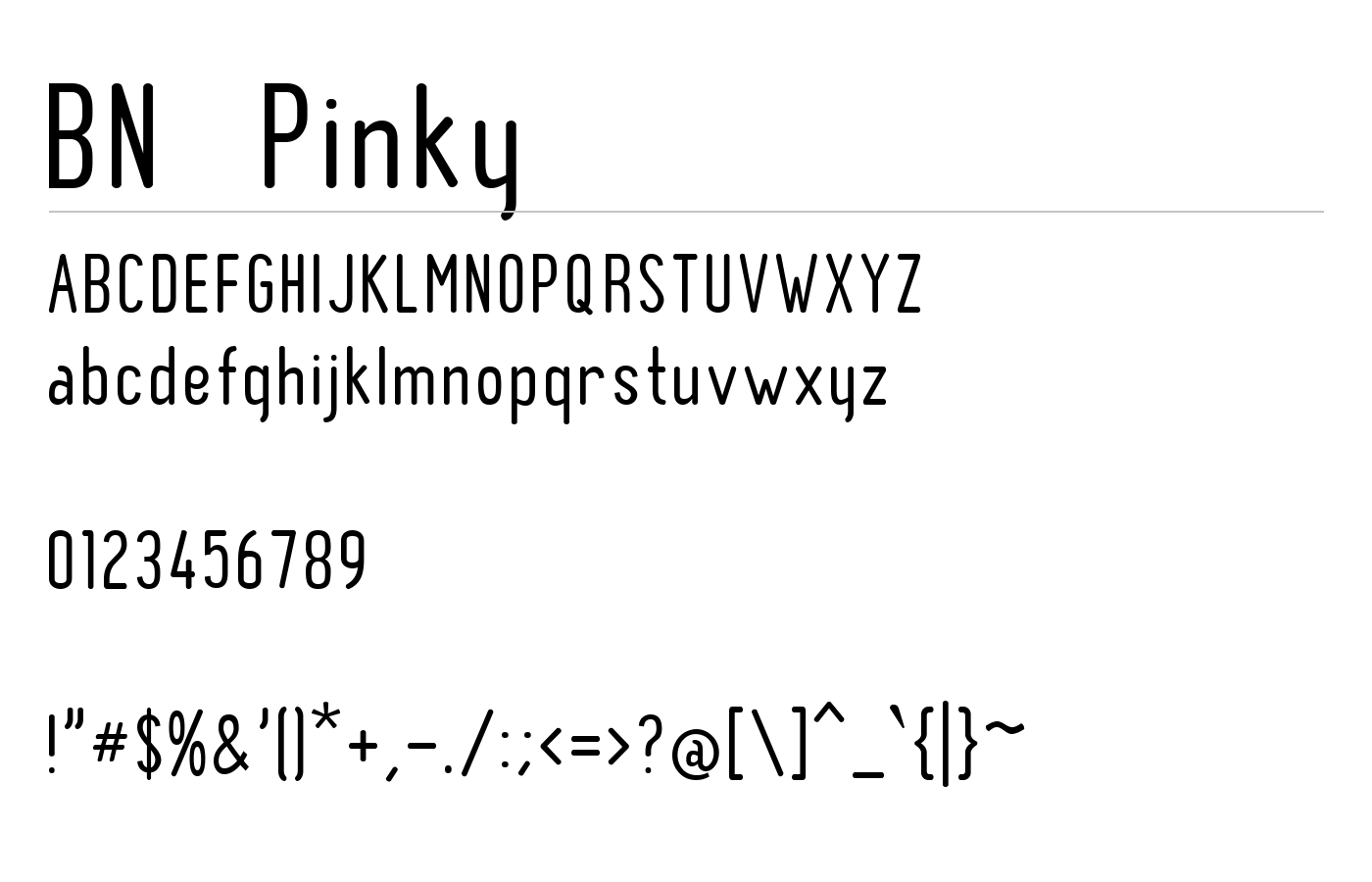 BN Pinky Font preview