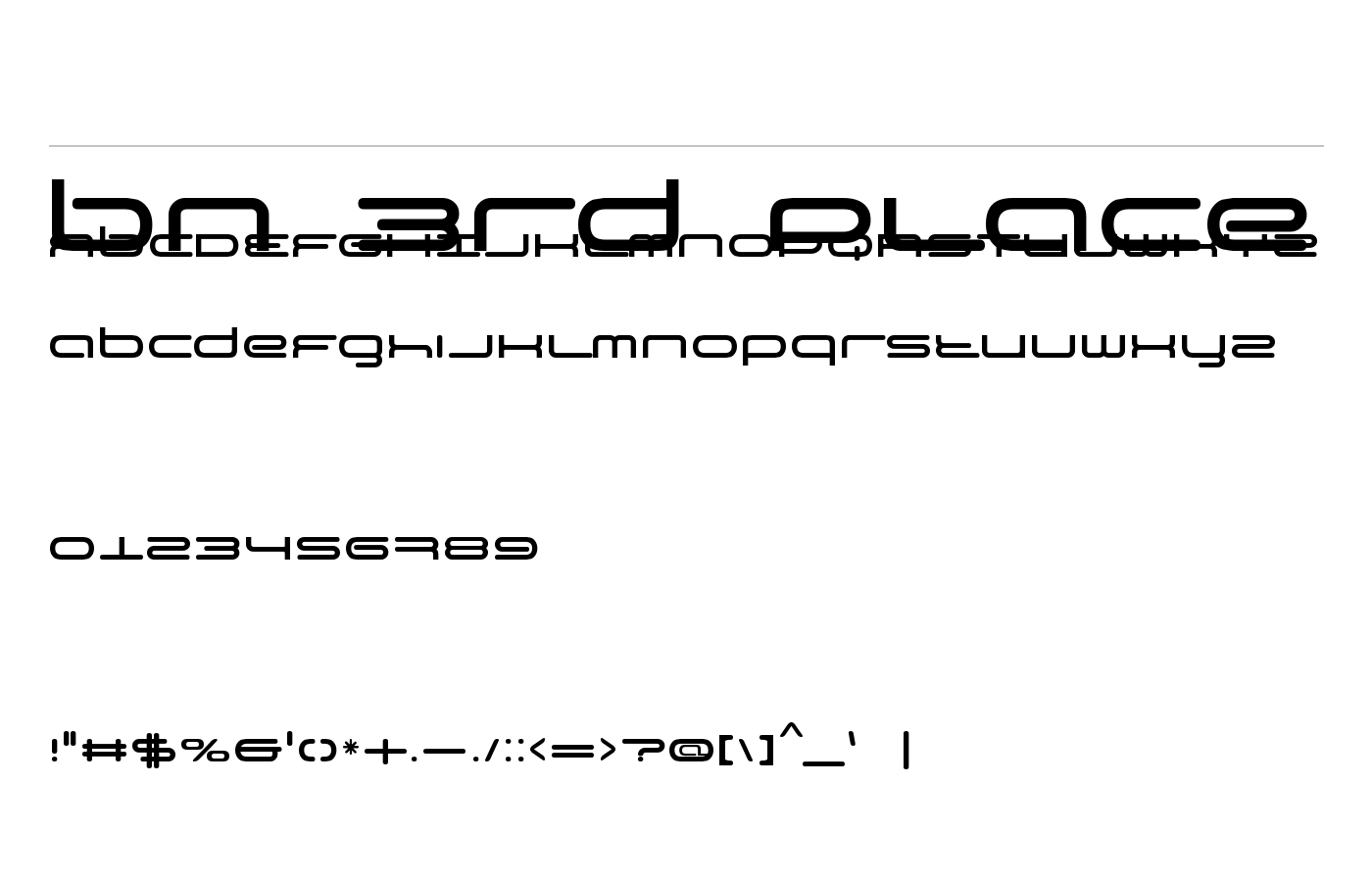 BN 3rd Place Font preview