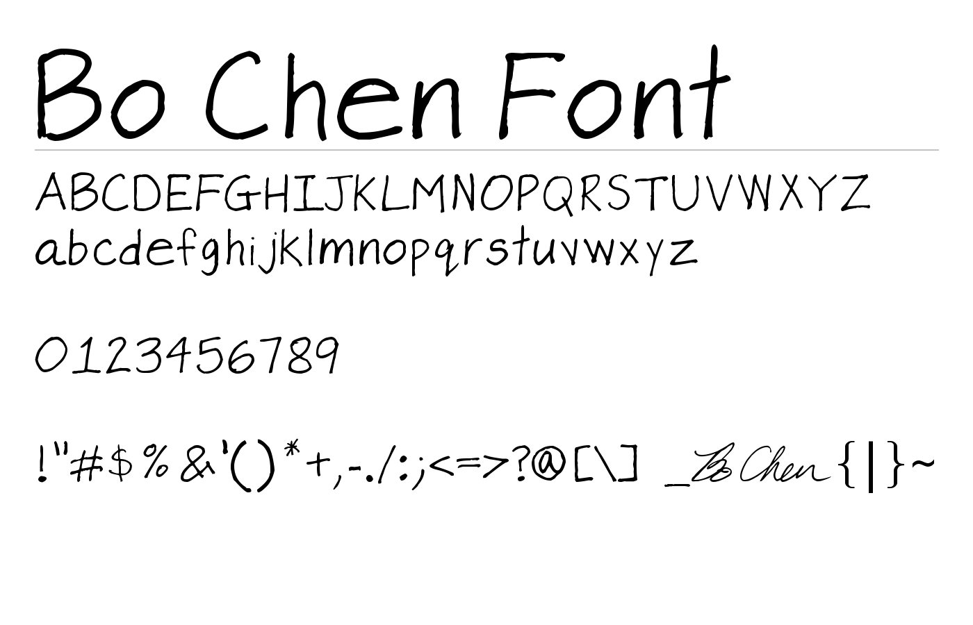 Bo Chen Font preview