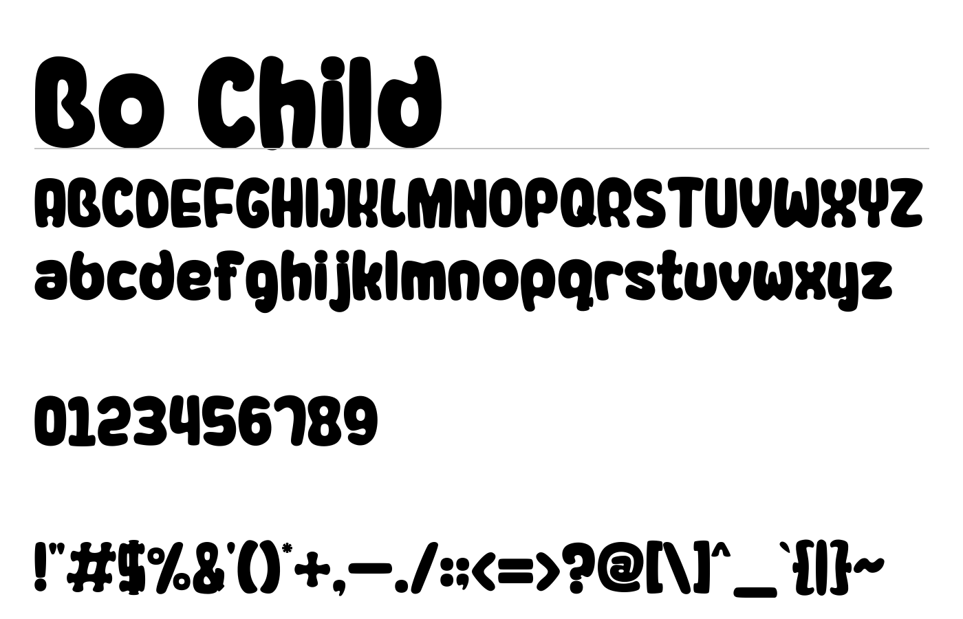 Bo Child Font preview