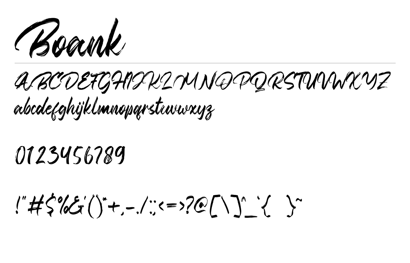 Boank Font preview