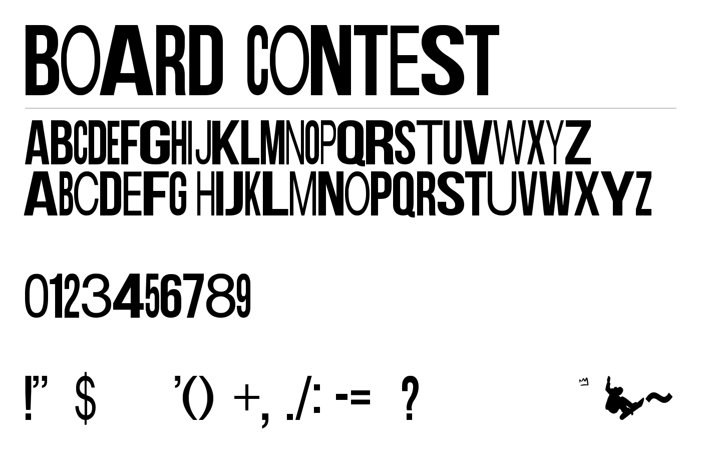 Board Contest Font preview