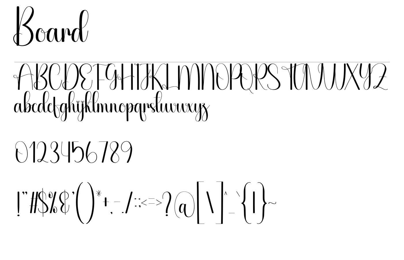 Board Font preview