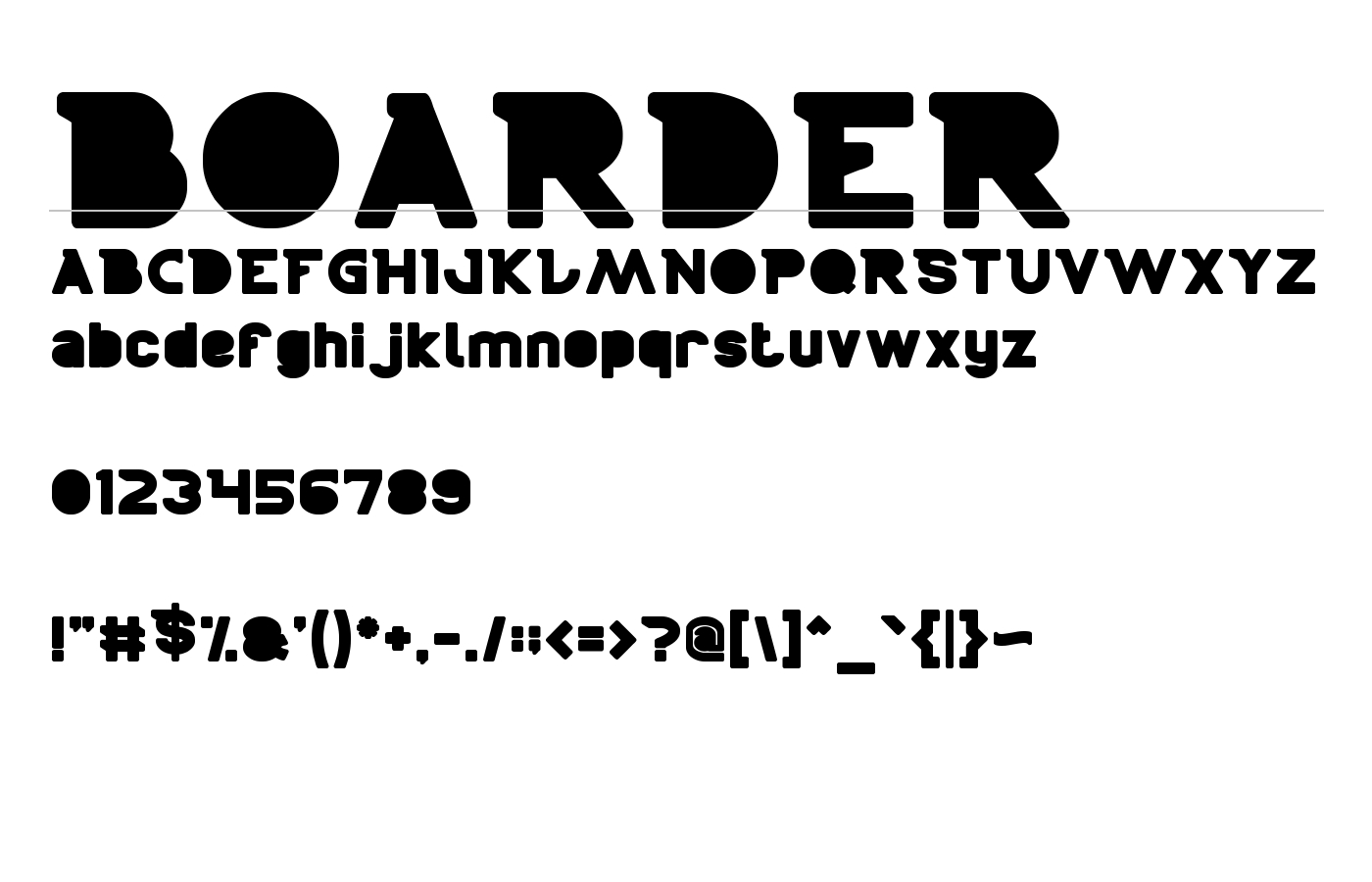 BOARDER Font preview