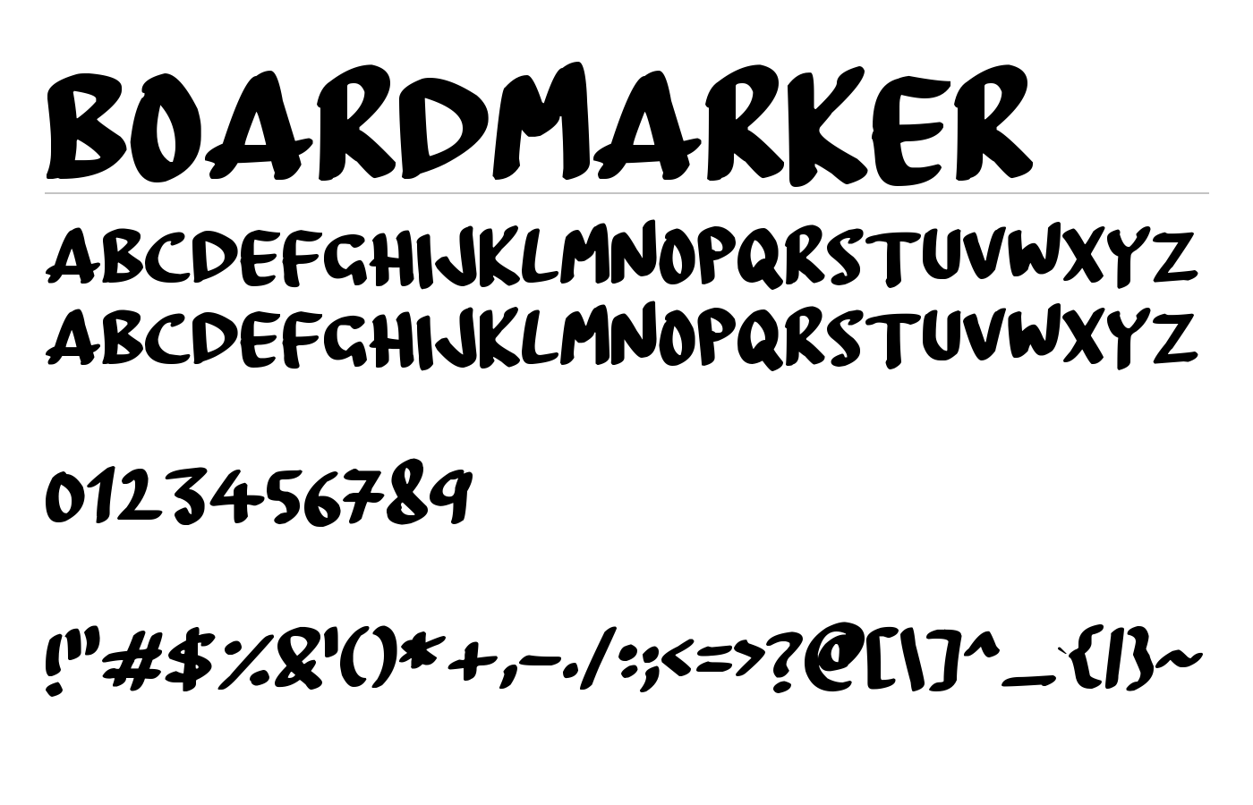 BoardMarker Font preview