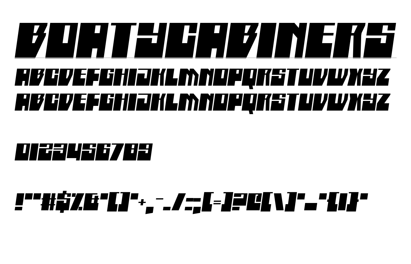 Boatycabiners Font preview