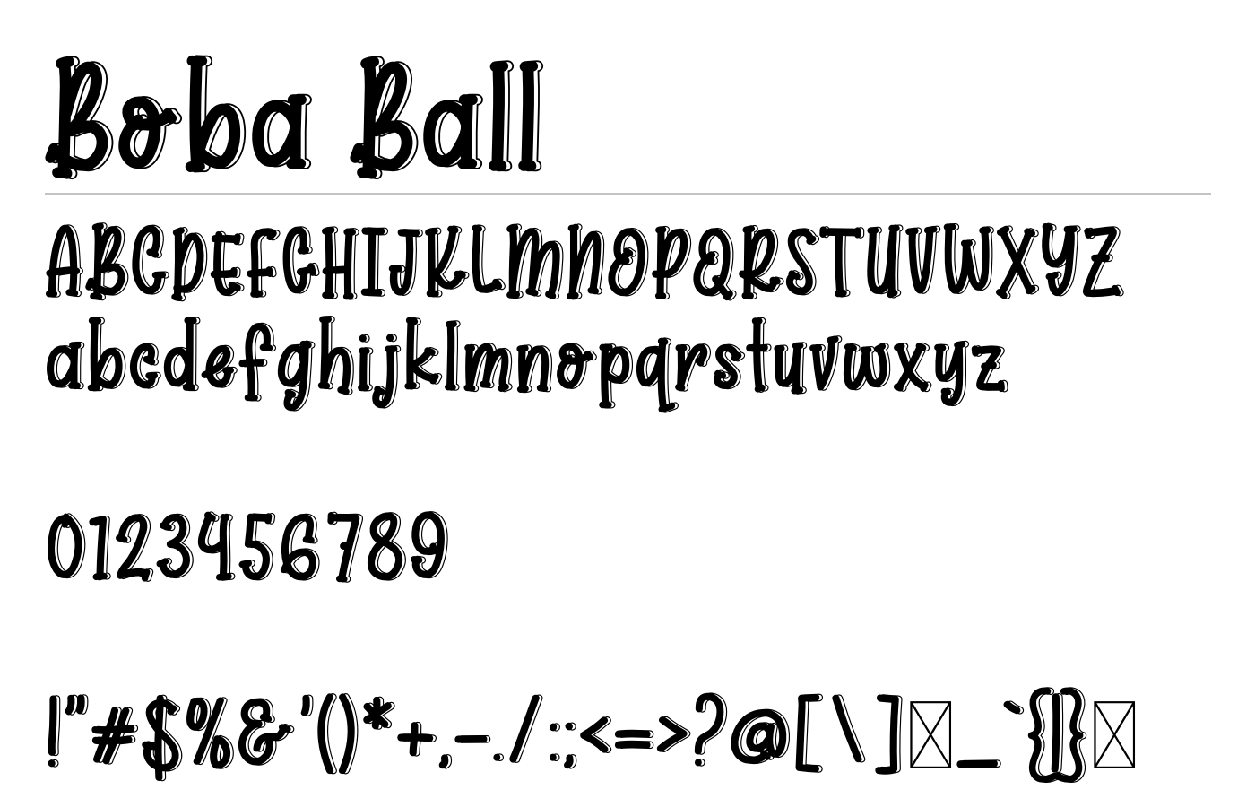 Boba Ball Font preview