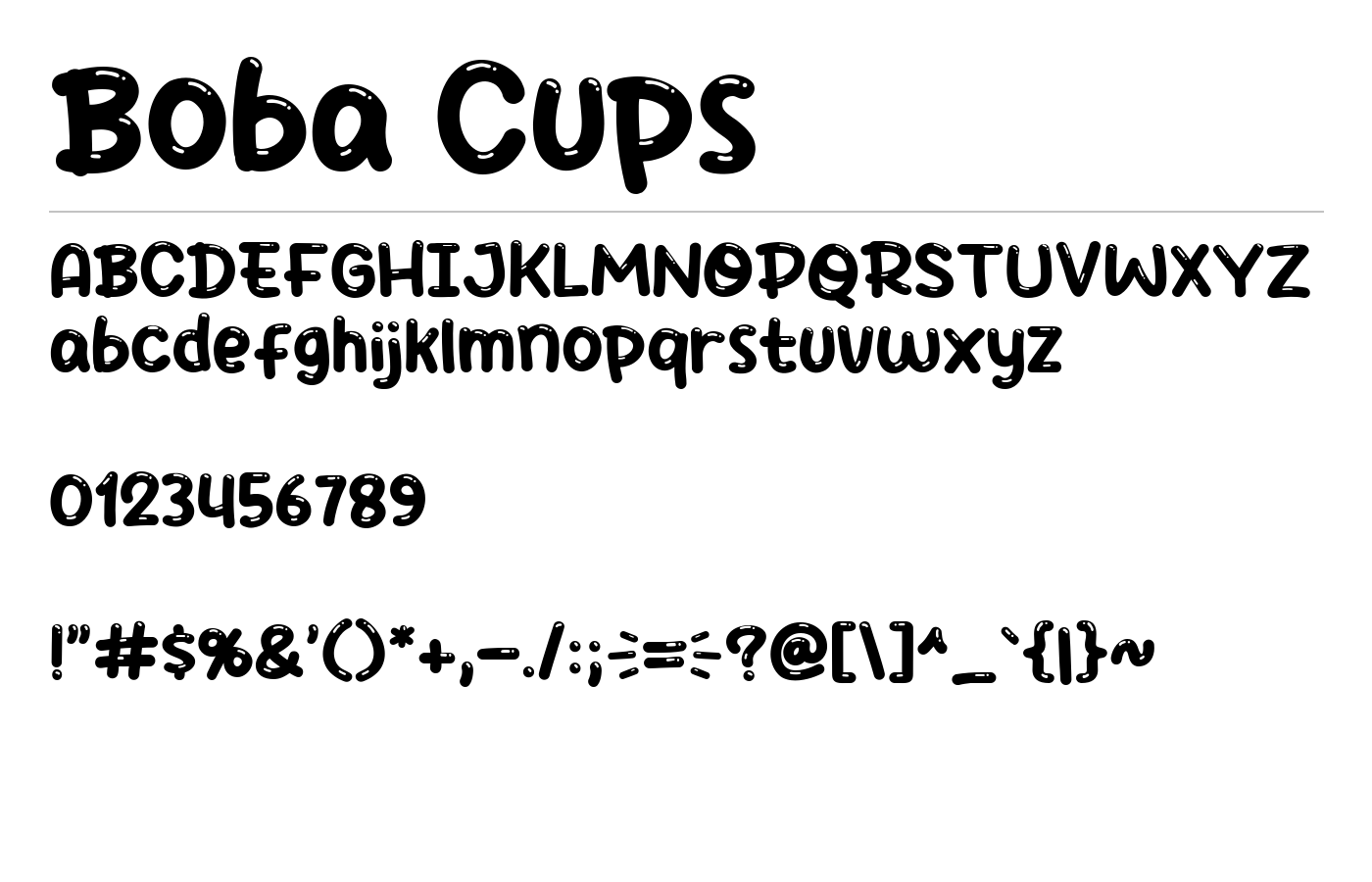 Boba Cups Font preview
