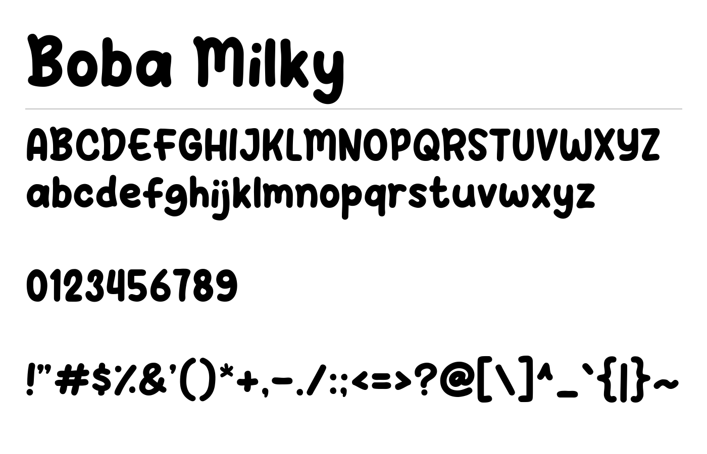 Boba Milky Font preview