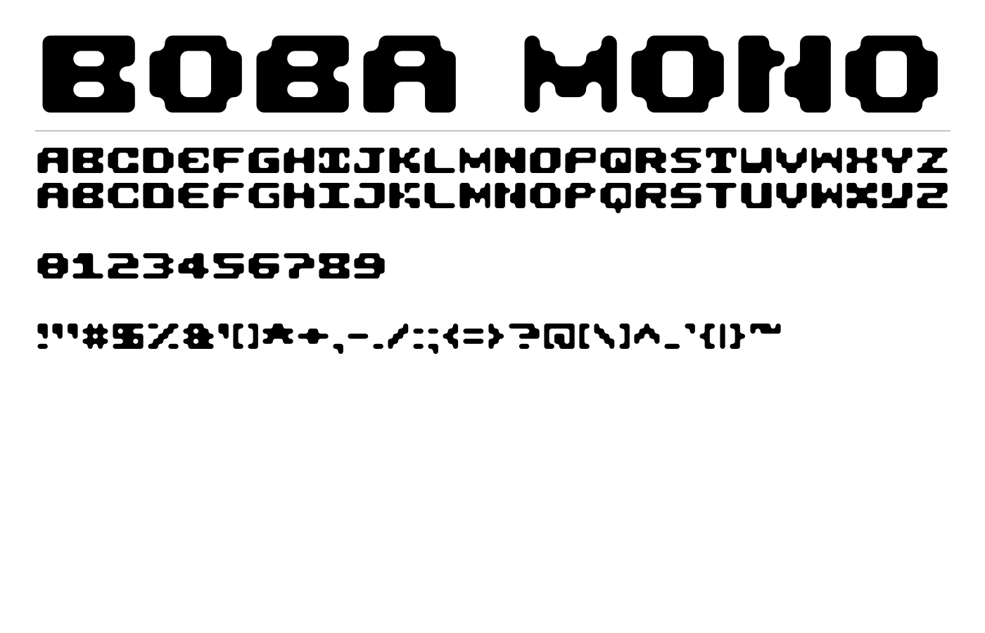 Boba Mono Font preview