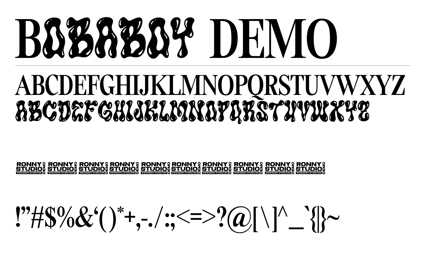 Bobaboy DEMO Font preview