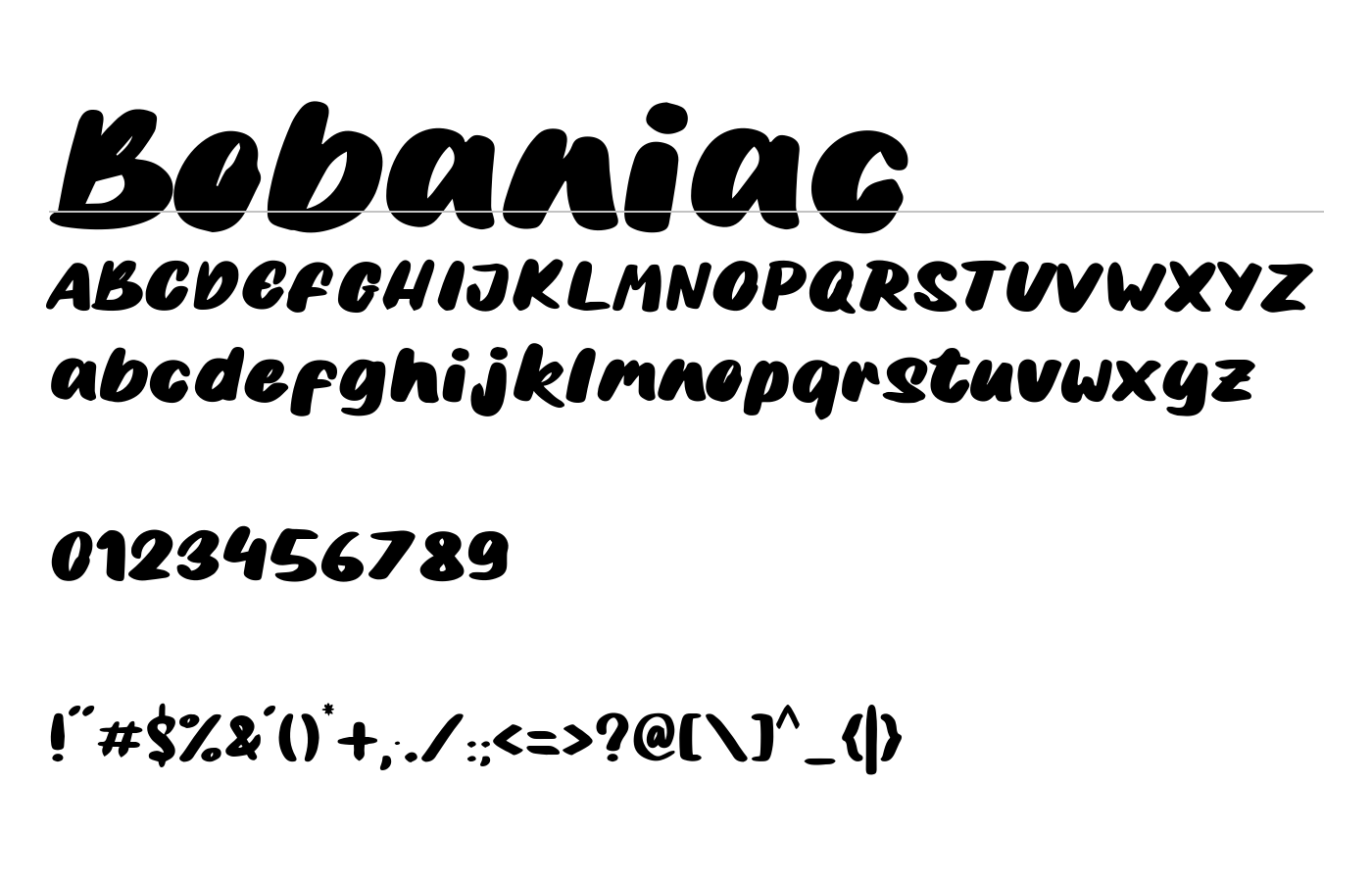 Bobaniac Font preview