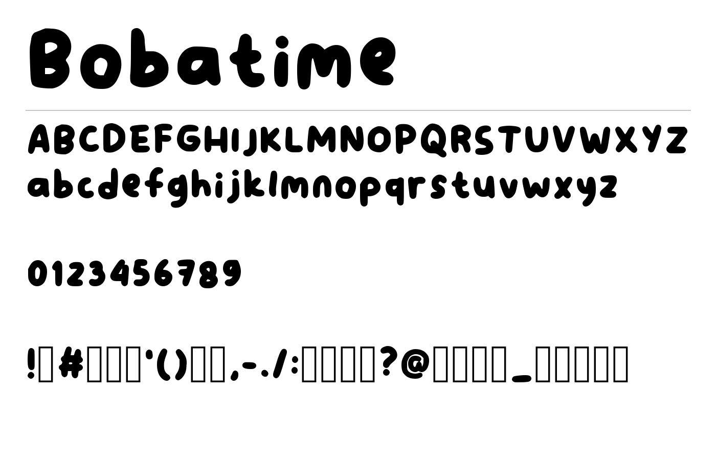 Bobatime Font preview