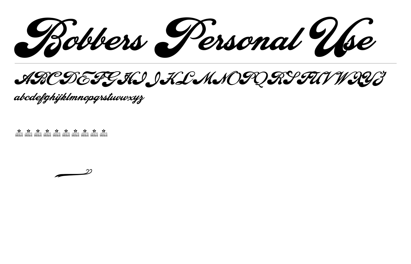 Bobbers Personal Use Font preview