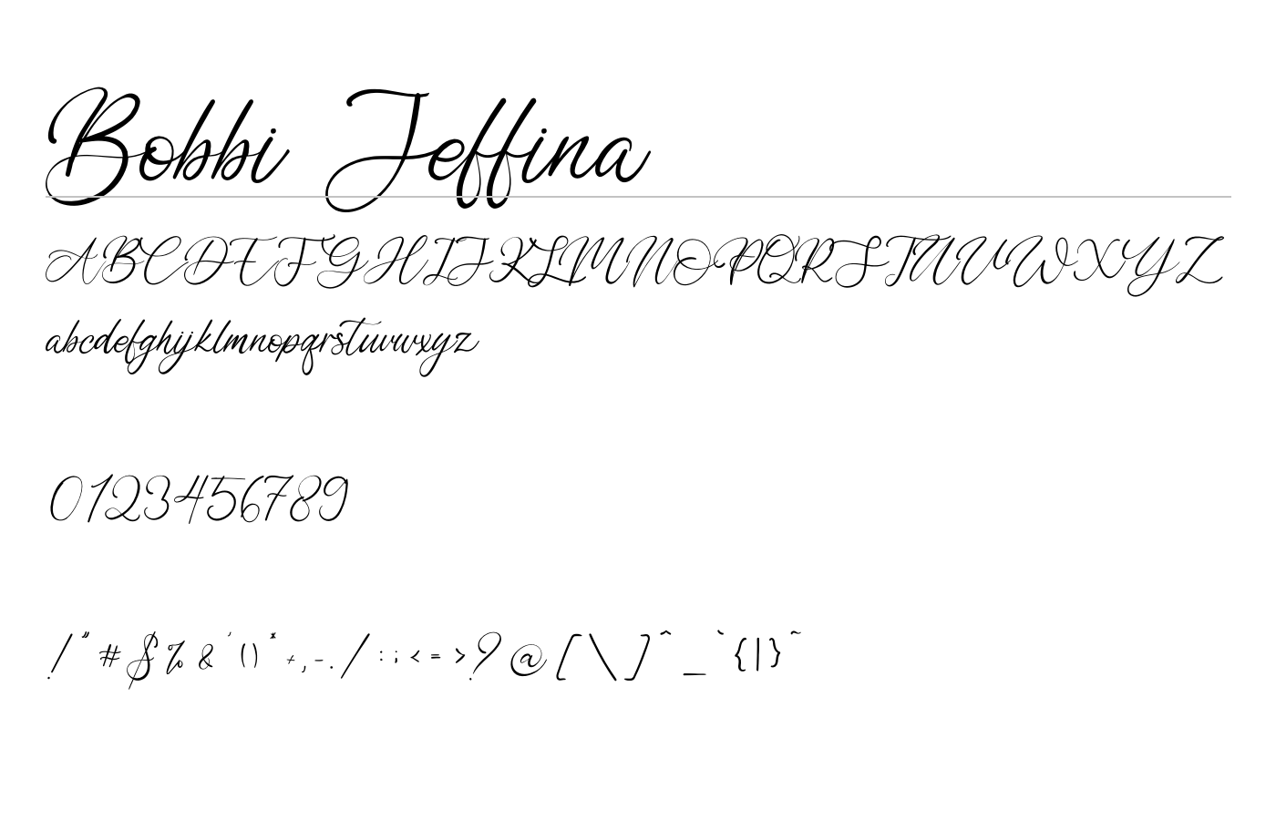 Bobbi Jeffina Font preview