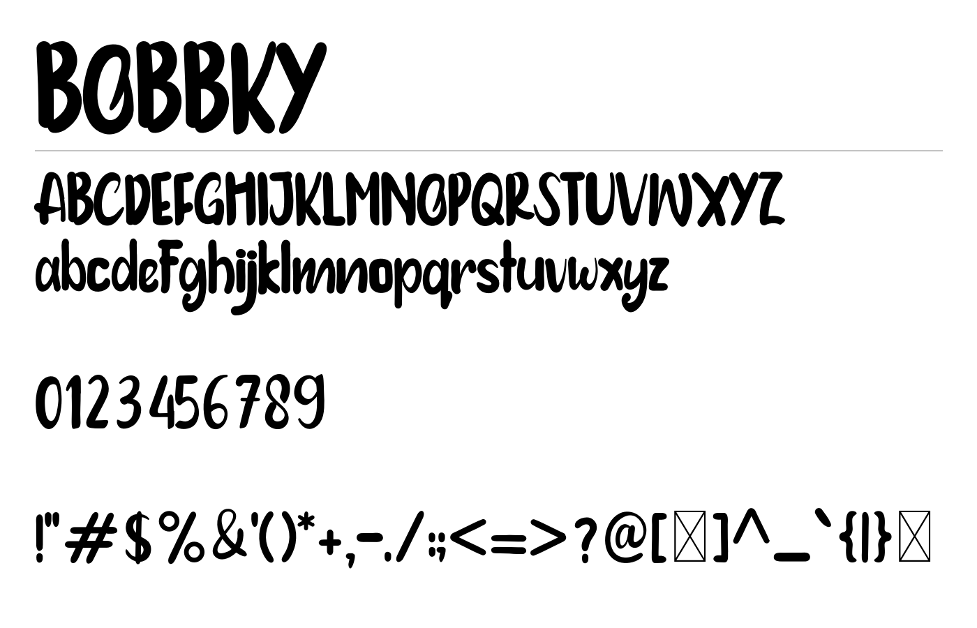 BOBBKY Font preview