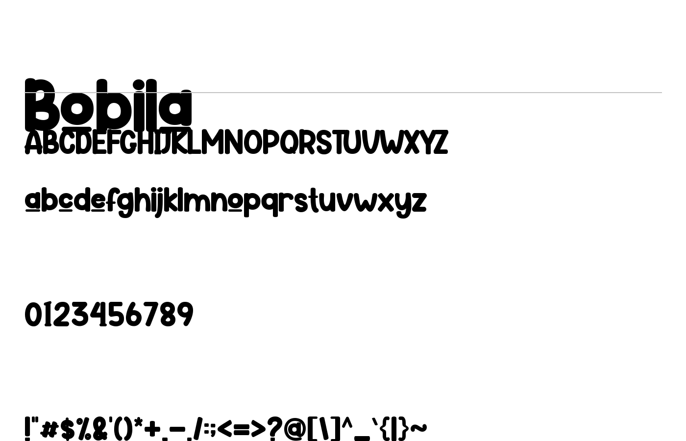 Bobila Font preview
