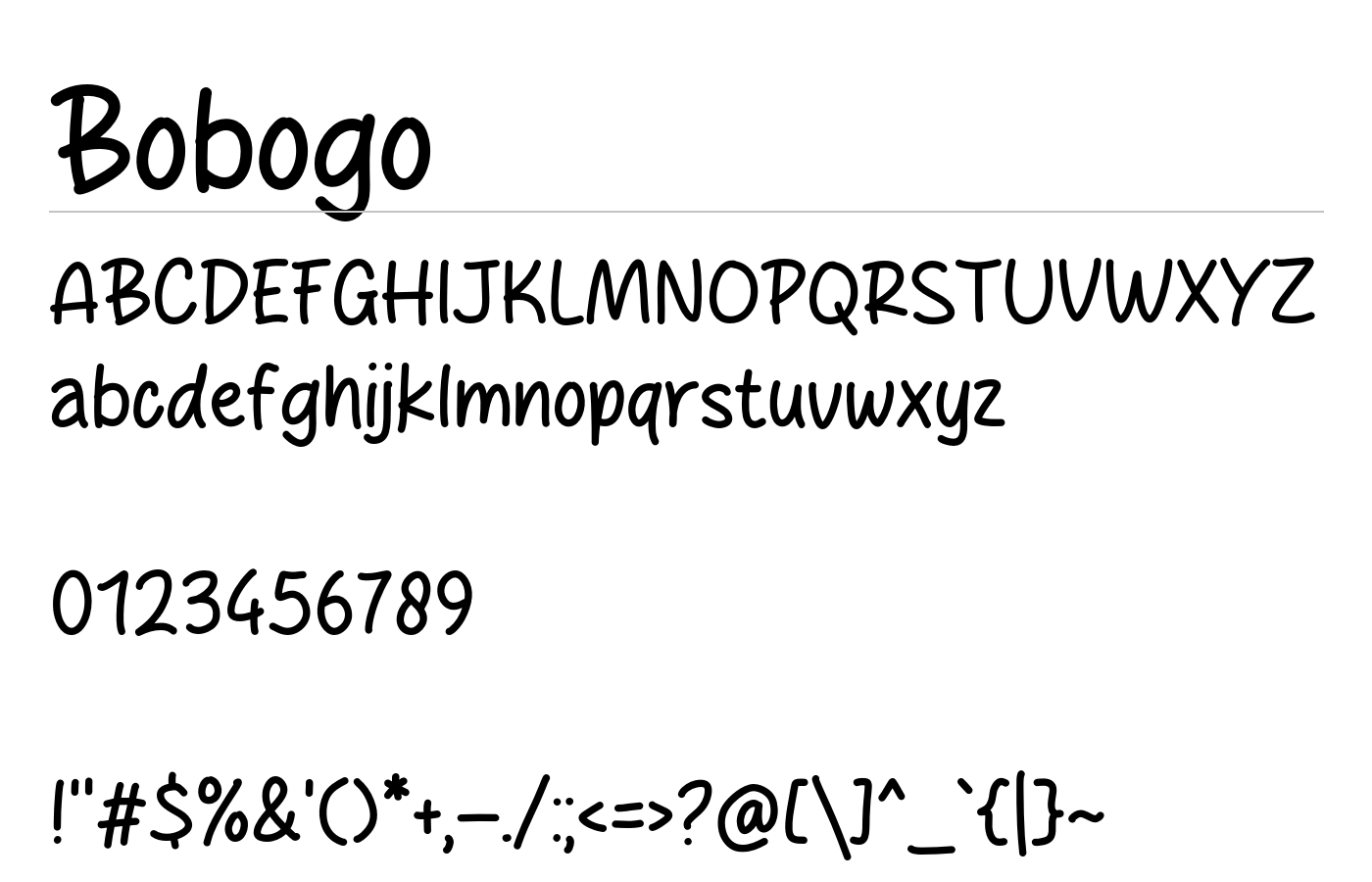 Bobogo Font preview