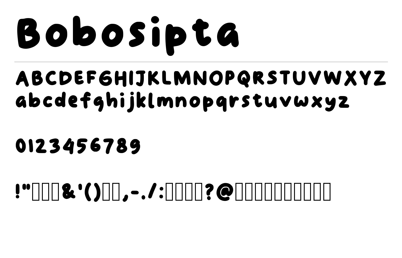 Bobosipta Font preview