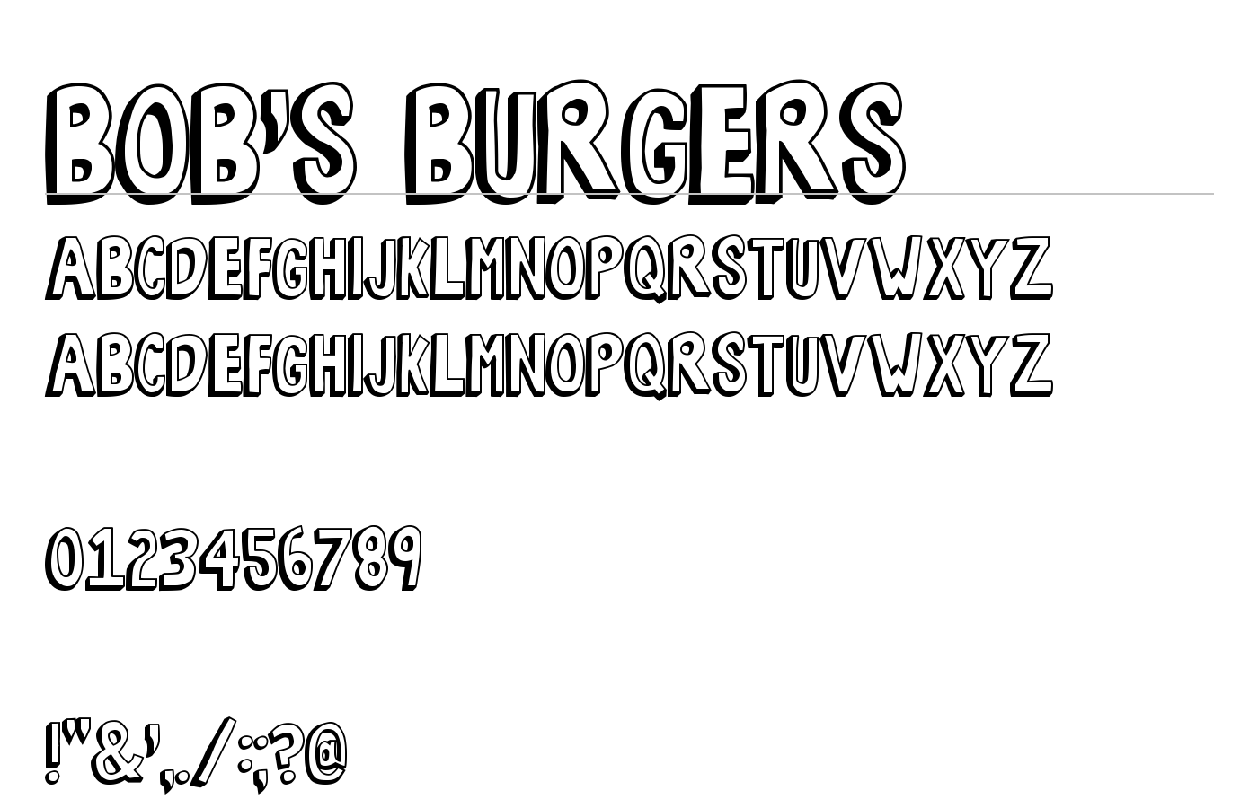 Bob's Burgers Font preview
