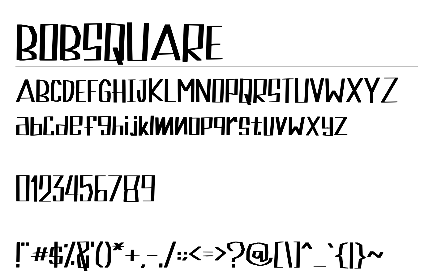 BOBSQUARE Font preview